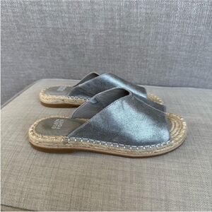 Eileen Fisher Silver Espadrille Sandals